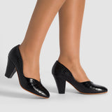 Marilyn Vintage Pumps Wide (Mock Croc Black)