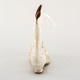 Flora Embroidered Boots Wide (Ivory)