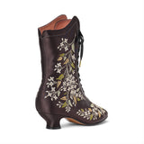 Flora Embroidered Boots (Black)