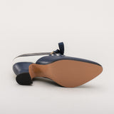 Bernadette Edwardian Oxfords (Navy/Ivory)