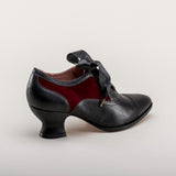 Lucille Edwardian Oxfords (Black/Burgundy)
